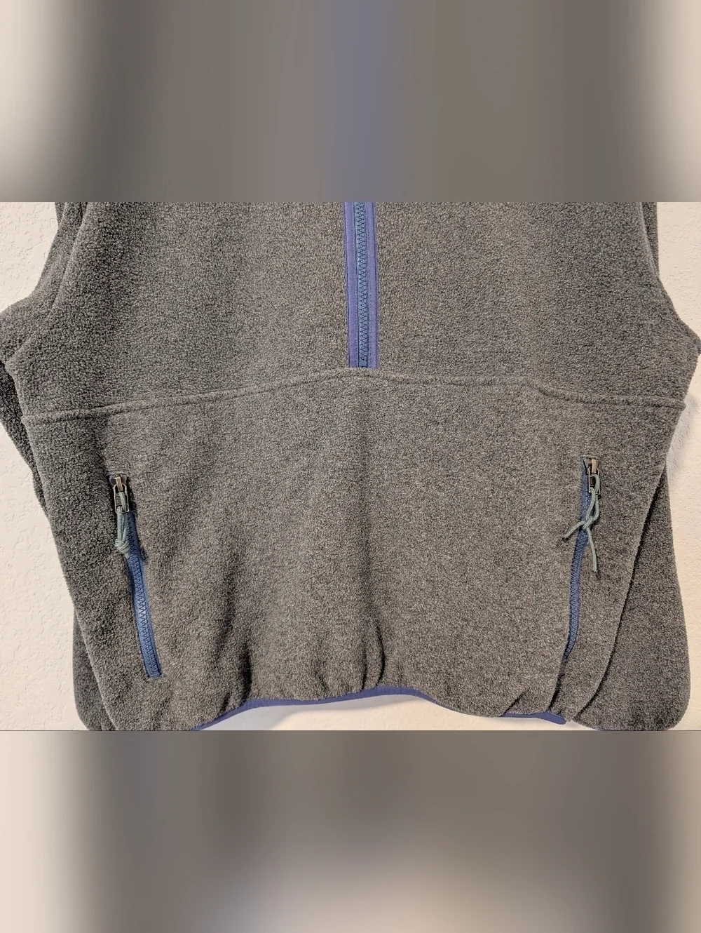 Patagonia Grey Blue Mock Neck Half-Zip Synchilla Marsupial Fleece Pullover M
